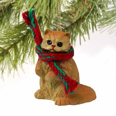 Persian Cat Tiny Miniature One Christmas Ornament Red – DELIGHTFUL!