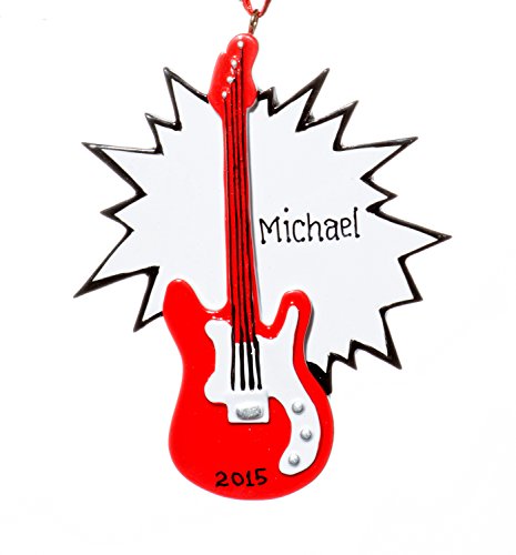 Muscial Christmas Holiday Guitar Ornament-Free Name Personalized-Shipped In One Day