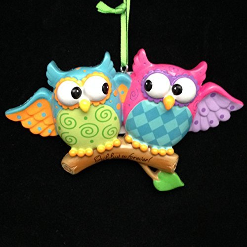 Owl Couple Personalized Tree Ornament by Polar X