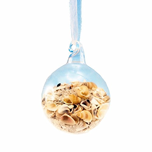 Glass Ornament Filled with Coastal Sand and Sea Shells – 60mm