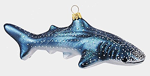 Whale Shark Ocean Life Polish Mouth Blown Glass Christmas Ornament Decoration