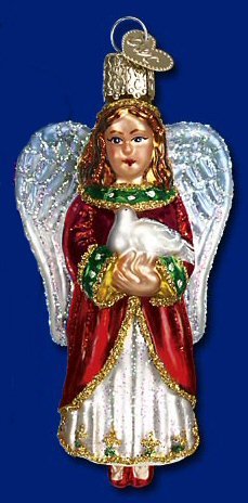Old World Christmas Angel with Dove Glass Blown Ornament