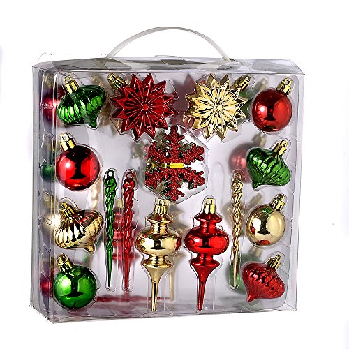 Kurt Adler Multi Color Mini Shatterproof Ornaments, 36 Pieces