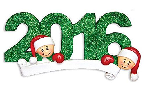 2016 Face Family Of 2 Personalized Christmas Tree Ornament X-mass