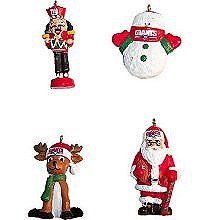 New York Giants Variety 4 Pack Mini Figurine Christmas Ornaments