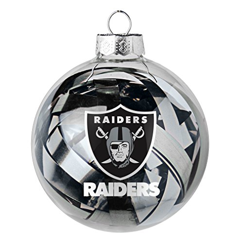 NFL Oakland Raiders Large Tinsel Ball Ornament