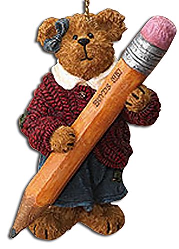 Boyds Teacher with Pencil Teddy Bear Resin Teacher Ornament