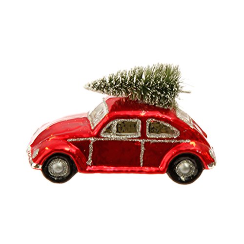 Vw Bug Car German Glass Style Christmas Ornament – 5.5 Inches