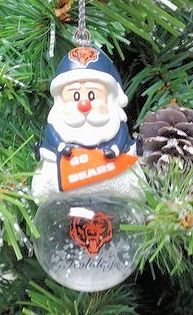 Chicago Bears Team Santa Mini Snow Globe Ornament