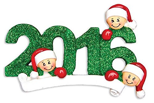 2016 Face Family Of 3 Personalized Christmas Tree Ornament X-mass