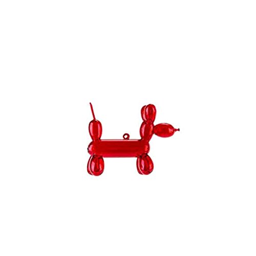One Hundred 80 Degrees Balloon Dog Glass Hanging Ornament (Red)