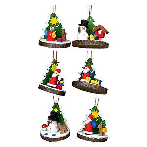 Christian Ulbricht 2 in. Santa In Plane Ornaments – Set of 6