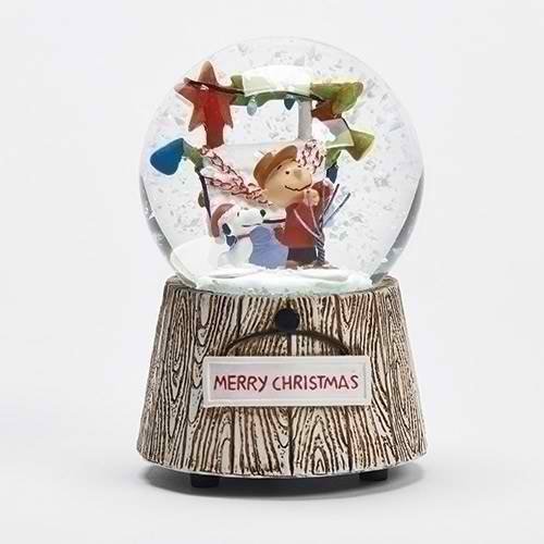 Roman, 800mm Musical Snow Globe, Peanuts Charlie Brown and Snoopy Decorating