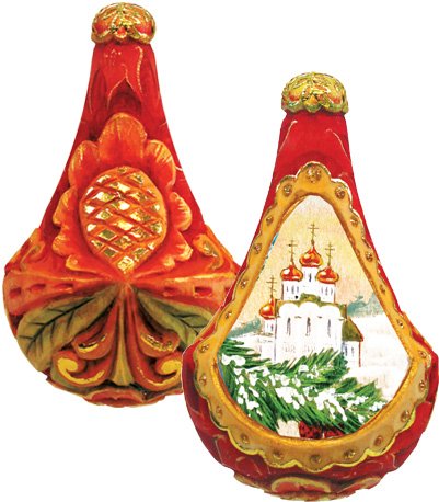 G.DEBREKHT / RUSSIAN GIFT Ice Palace Ornament – Russian Hand Crafted Hand Painted Folk Art 62221-2-GDB