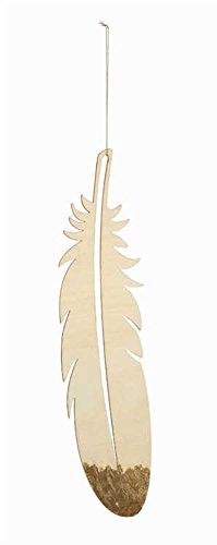 Feather Ornament Dipped in Gold – 19.5″ Long
