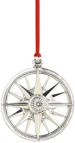 Reed & Barton Compass Rose Star Christmas Ornament, 3-3/8-Inch