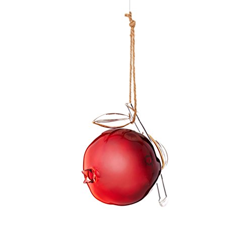 Sage & Co. XAO19601RD Large Glass Pomegranate Ornament (4 Pack)