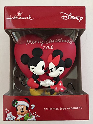 2016 Hallmark Disney Christmas Ornament Mickey & Minnie Mouse Love Heart