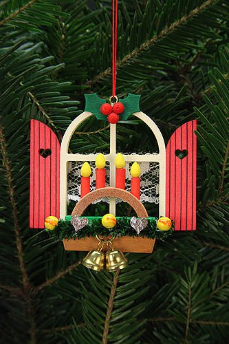 Tree ornaments Tree Ornaments Advent Window with Candle Arch – 7,6×7,0cm / 3×3 inch – Christian Ulbricht