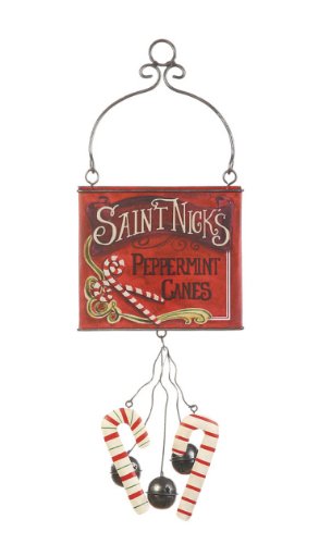 HomeSpun Christmas Peppermint Candy Cane Bucket Creative Co-op