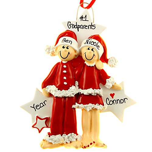 Personalized PJ Lovers Couple 2 Christmas Holiday Gift Expertly Handwritten Ornament