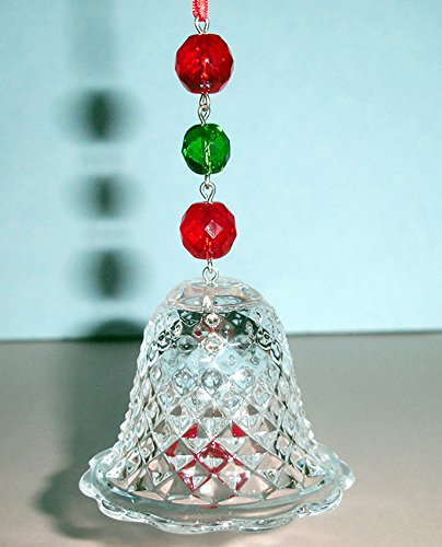 Baccarat Crystal Noel 2013 Bell Ornament Red Green #2804663 New In Box