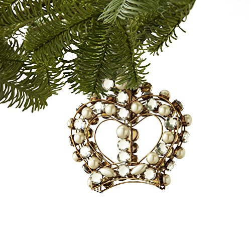 Sage & Co. XAO17316SV 5″ Jeweled Crown Ornament
