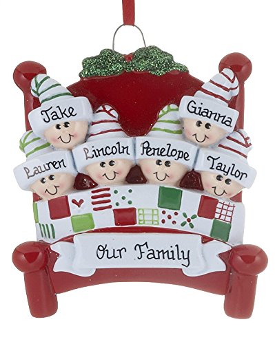 Bed Heads Family of 6 Christmas Ornament, Free Personalization, Rm705-6