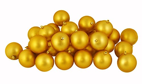 Vickerman 60 Count Matte Antique Gold Shatterproof Christmas Ball Ornaments, 2.5″