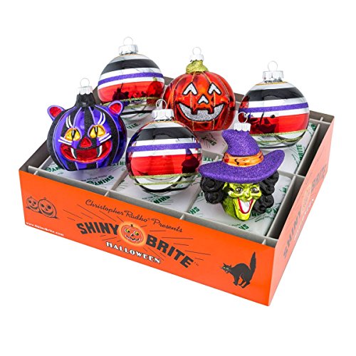 Shiny Brite Halloween Rounds and Figures Ornament – Set of Six