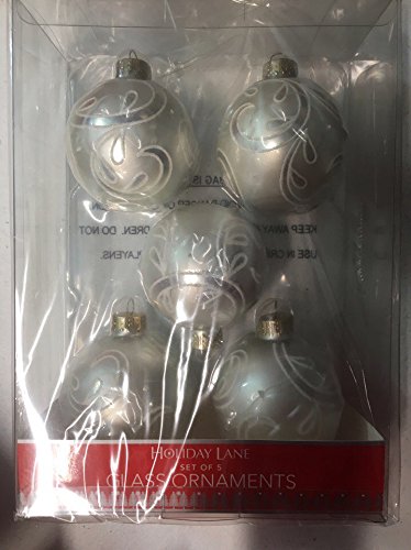 Holiday Lane set of 5 silver ornaments