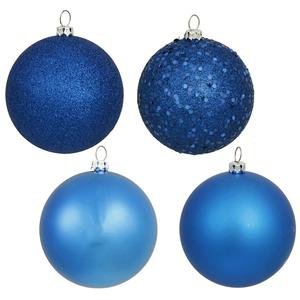 Vickerman 24″ Blue 4 Finish Ball Ornament 24 per Box
