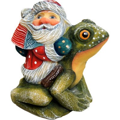 G. Debrekht Santa on Frog Figurine Ornament