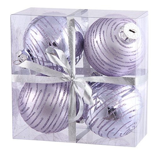 Vickerman 24683 – 3″ Lavender Glitter Ball Christmas Tree Ornament (4 pack) (N110836A)