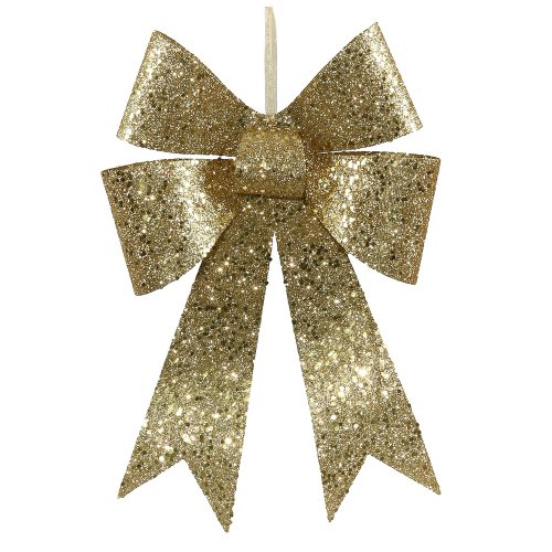 Winter Wonder lane 9 x15 ” Gold Holiday Glitter Bow
