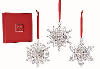 Lenox Colors of Gold 3-piece White Gold Ornament Set Snowflake Ornaments
