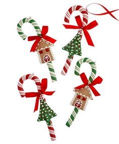 Holiday Lane Set of 4 Candy Cane Christmas Ornaments