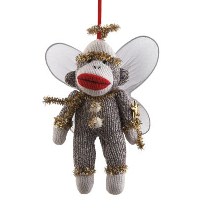 Midwest CBK Angel Sock Monkey Christmas Ornament