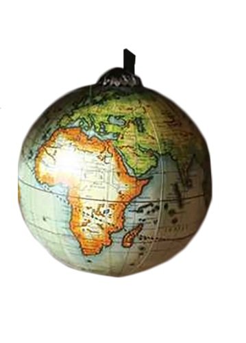 Creative Co-op 2 Pc Set of Globe Ornaments – World Map Christmas Decorations (Green)