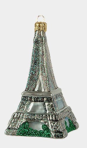 Eiffel Tower Paris France Polish Mouth Blown Glass Christmas Ornament Decoration