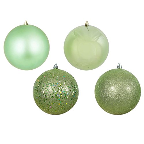 Vickerman 443385 – 2.4″ Celadon Assorted Shiny/Matte/Glitter/Sequin Ball Christmas Tree Ornaments (24 pack) (N590654)