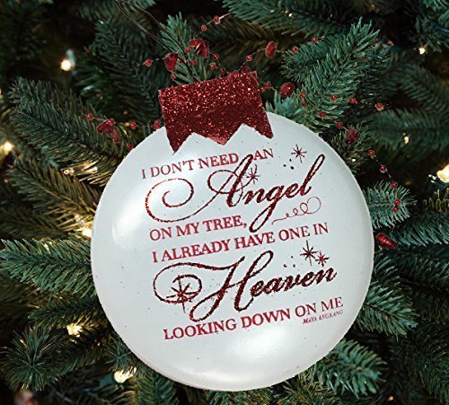 ORNAMENT ANGEL Guardian “I don’t need an Angel on my tree, I have one looking down on me.” Someone we love is in Heaven. Christmas Xmas In Memory of Bereavement Gift Silver Cream Red White metal