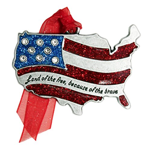 NEW! 2016 American Flag United States of America Ornament | Land of the Free, Because of the Brave | by Gloria Duchin