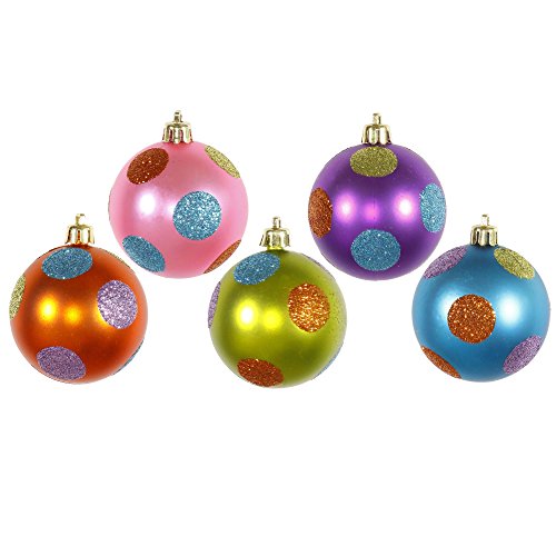Vickerman 29179 – 2.4″ Candy Polka Dot Ball Assorted Christmas Tree Ornament …