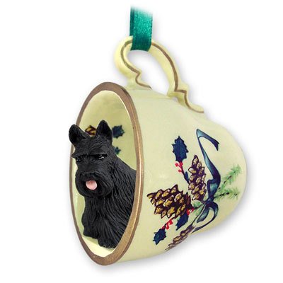 Conversation Concepts Scottish Terrier Tea Cup Green Holiday Ornament