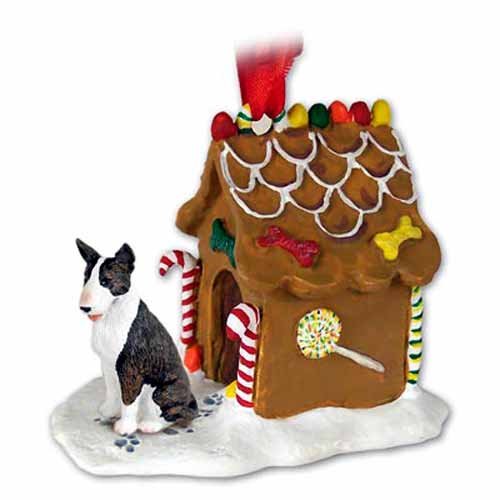 Bull Terrier Gingerbread House Christmas Ornament Brindle – DELIGHTFUL!
