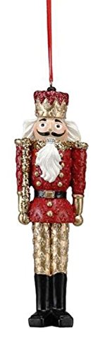 Nutcracker Ornament By Creative Co-op, Choice of Color (red/gold)