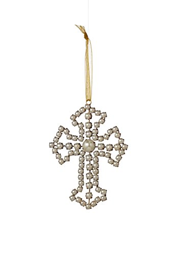 Sage & Co. XAO17051 5″ Pearl Cross Ornament Set