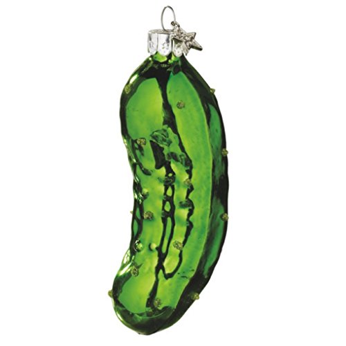 Christmas Holiday Traditional Glass Pickle Ornament – 4″ x 1.5″