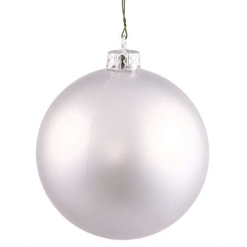 Vickerman Matte Finish Seamless Shatterproof Christmas Ball Ornament, UV Resistant with Drilled Cap, 24 per Bag, 2.4″, Silver
